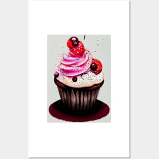 Muffin with sprinkles on top Posters and Art